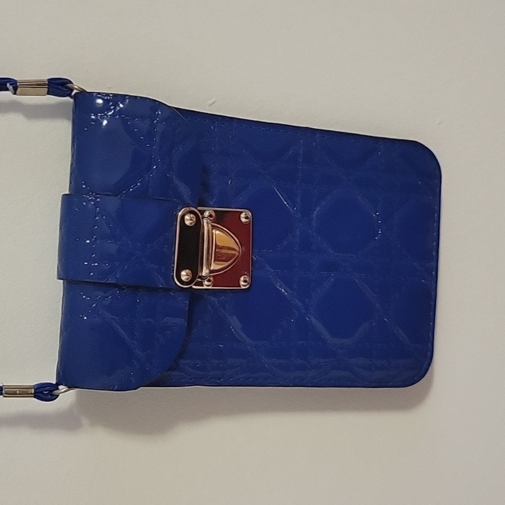 Faux Patent Leather Cross-body Mobile / Cell Phone Clutch